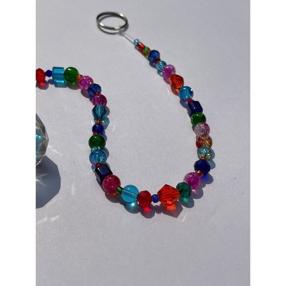 Beaded Suncatcher Bright Multicolored Crystal Prism Hanging Patio Decor Yard Art - Picture 6 of 9